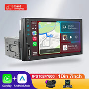 7-Inch 1-DIN CarPlay and Android Auto Car Stereo