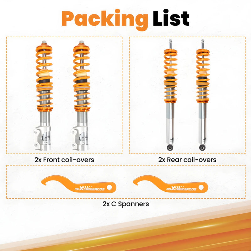 Coilover Suspension Kit for Volkswagen Golf/Jetta MK2-MK3 & Corrado 1983-1995