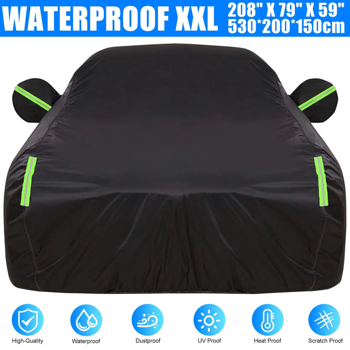Universal All-Weather Vehicle Cover – 530 × 200 × 150 cm