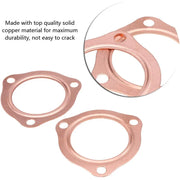 2 x 2.5" Universal Copper Header Exhaust Collector Gaskets Flanges 3-Hole 2-1/2"