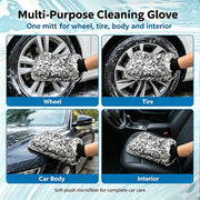 Thick Double-Sided Microfiber Car Wash Mitt, 22 x 19 cm