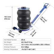 3/5-Ton Triple-Bag Pneumatic Air Jack – Adjustable Options