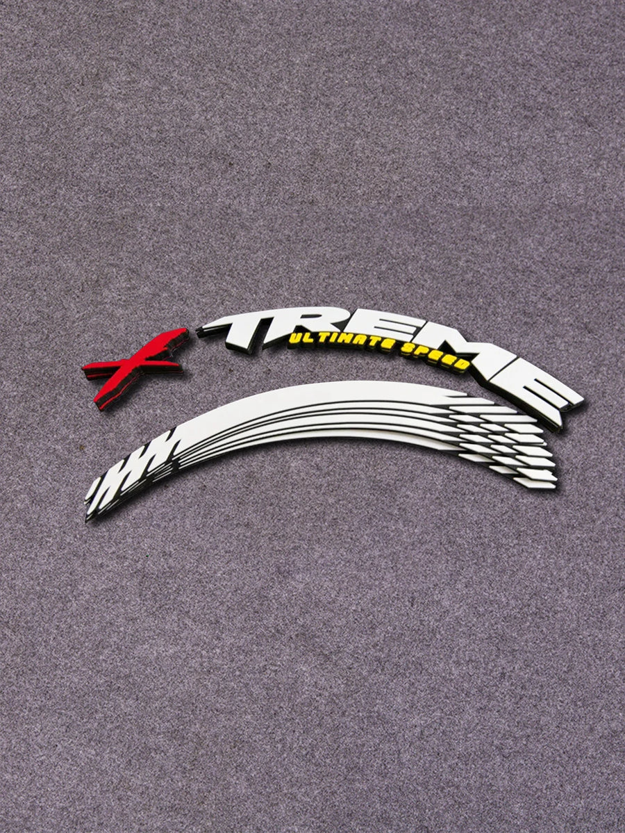 For 4 Tires Xtreme 3D Tire Letter Stickers Waterproof Pvc Racing Wheel Decals No Glue Included