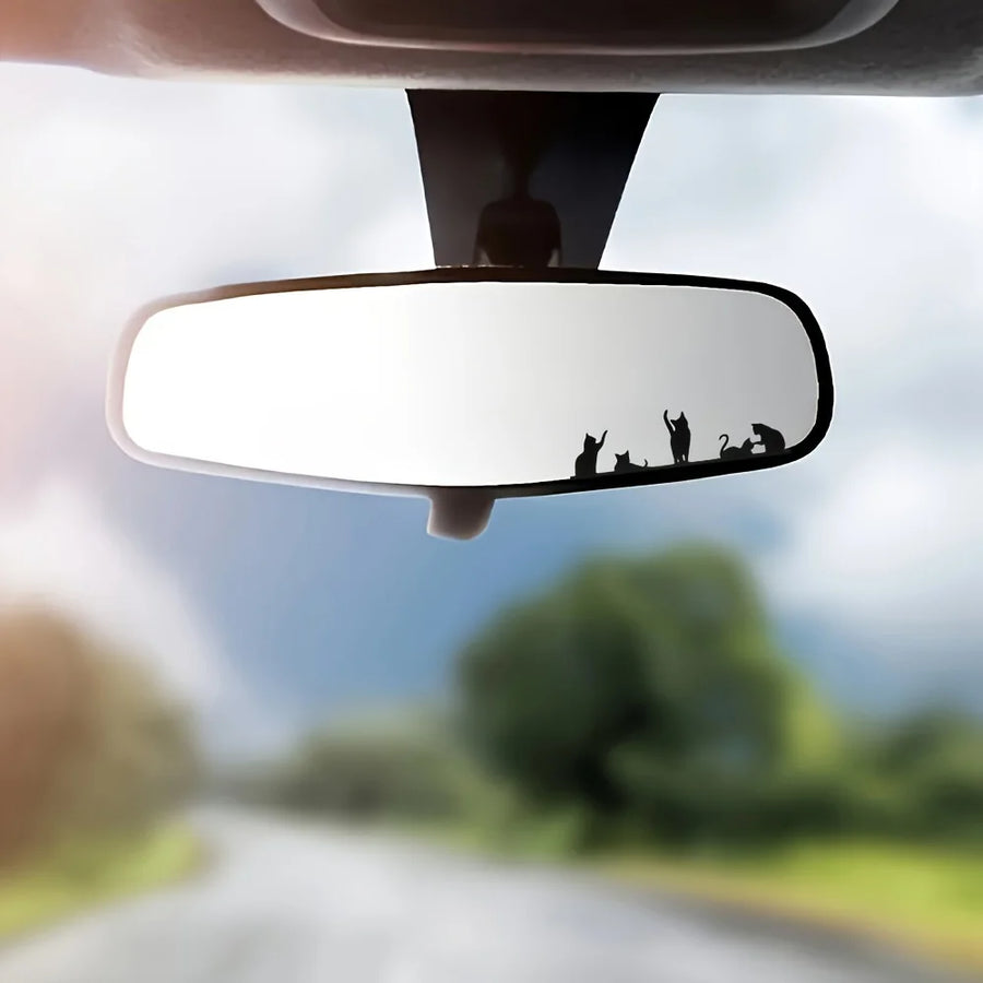 Cute Kitten Rearview Mirror Vinyl Decal