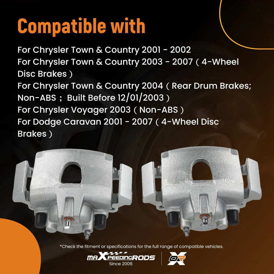 Front Left and Right Brake Caliper Set for Grand Caravan 2001-2007