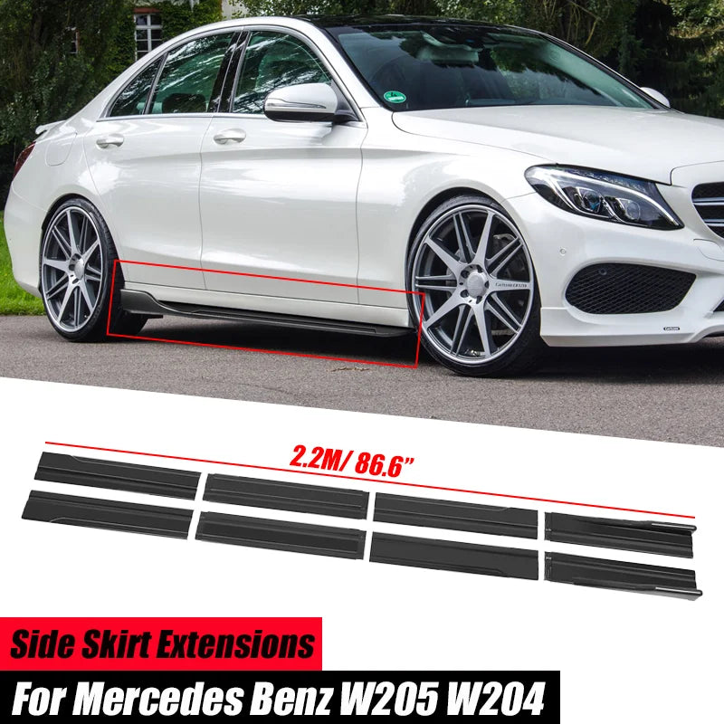 8-Piece 86.6-Inch Side Skirt Extension Kit for Mercedes-Benz C/E-Class