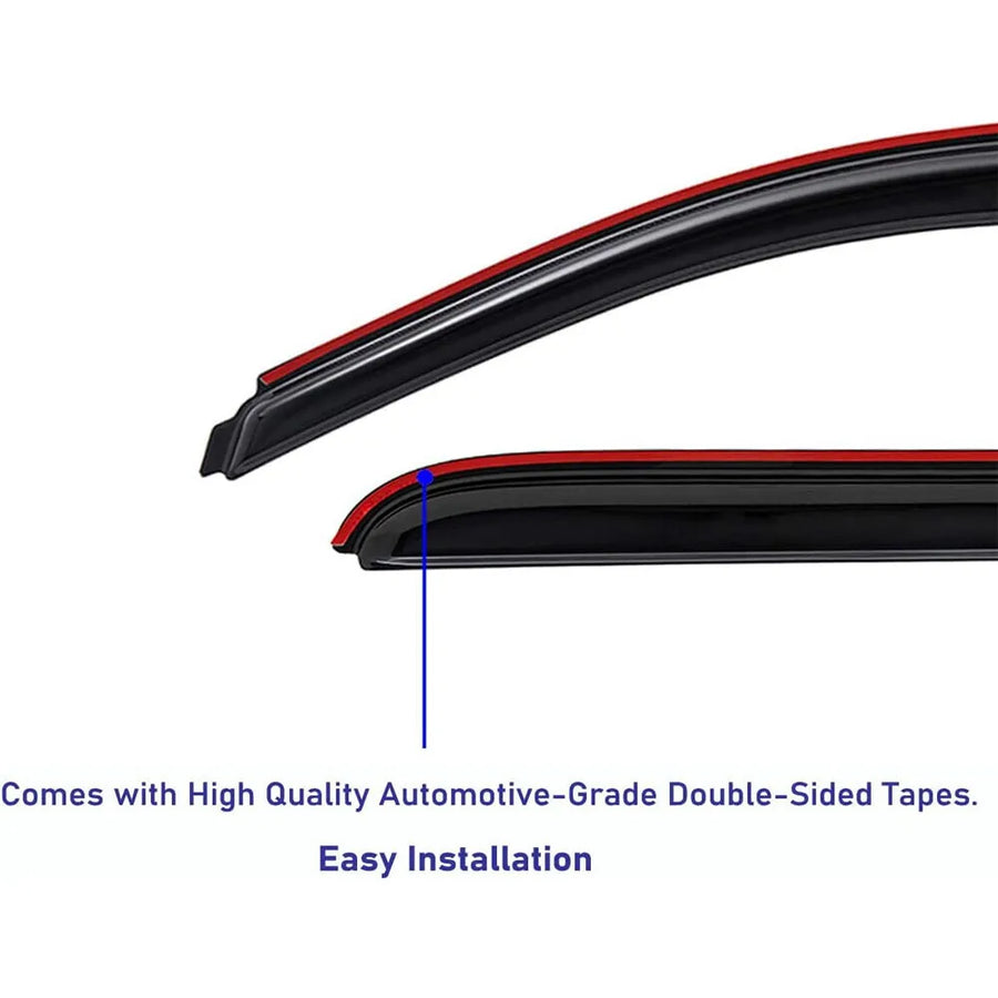 In-Channel Window Vent Visor Sun Rain Guards for 2009-2014 Ford F-150 Super Crew