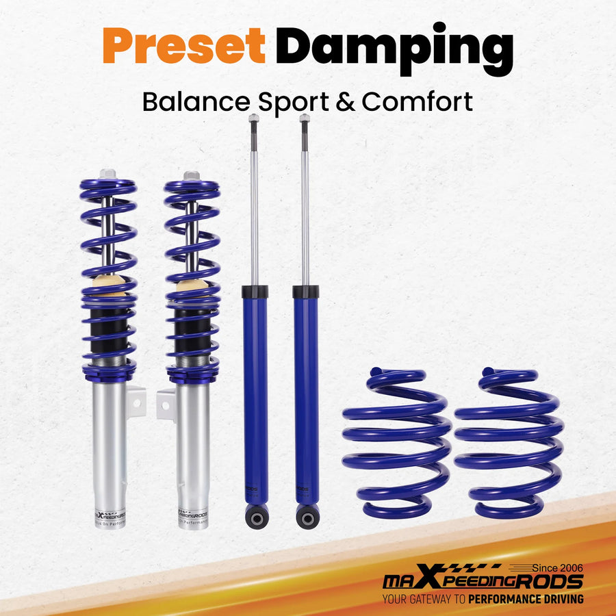 Coilover for BMW E46 Saloon 320i 325i 328i 330i 318d 320d 330d Height Adjustable Spring Coilovers Shock Strut Shock Absorbers
