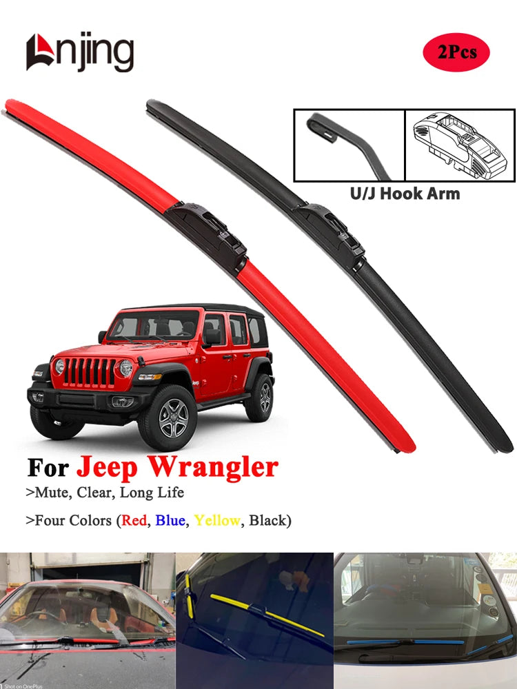 Windshield Wiper Blade Set for Jeep Wrangler TJ JK JL 1986-Now 1986 and Newer