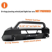 Steel Stubby Front Winch Bumper for 2016–2023 Toyota Tacoma