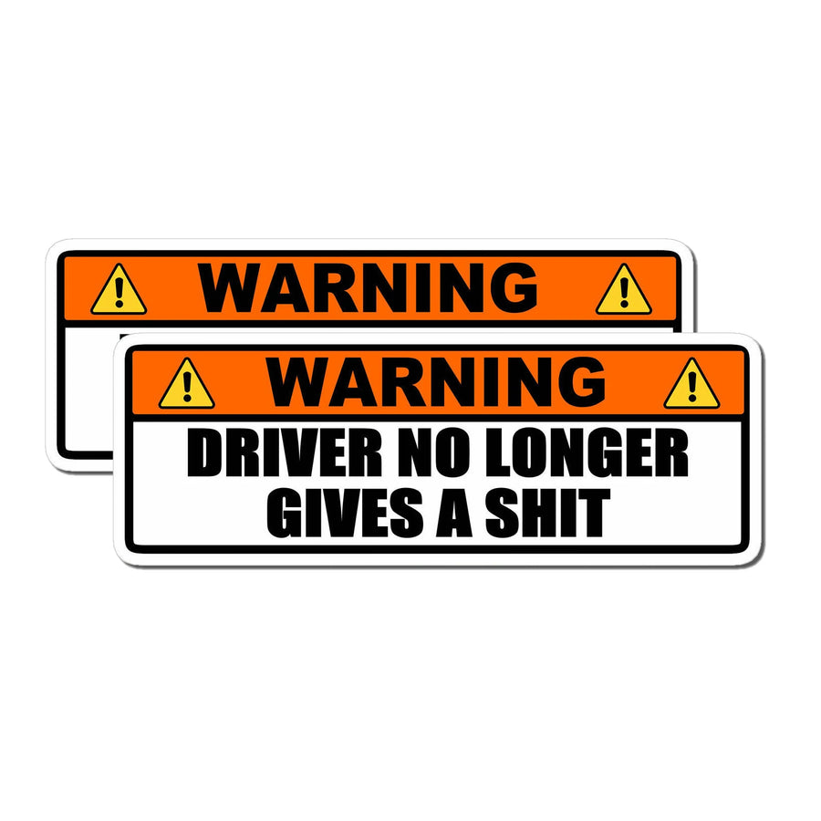 2-Pack “Warning: Driver No Longer” Car Decals – 6 x 2 in