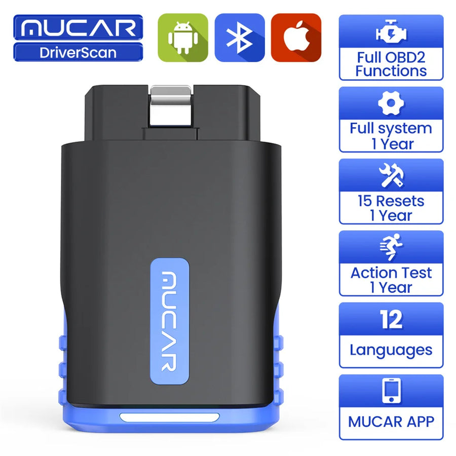 MUCAR DriverScan Bidirectional All-System OBD2 Scanner with 15 Service Functions