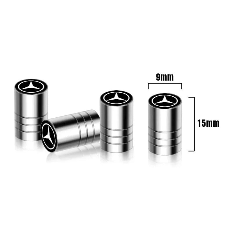 4-Piece Metal Tire Valve Cap Set for Mercedes-Benz