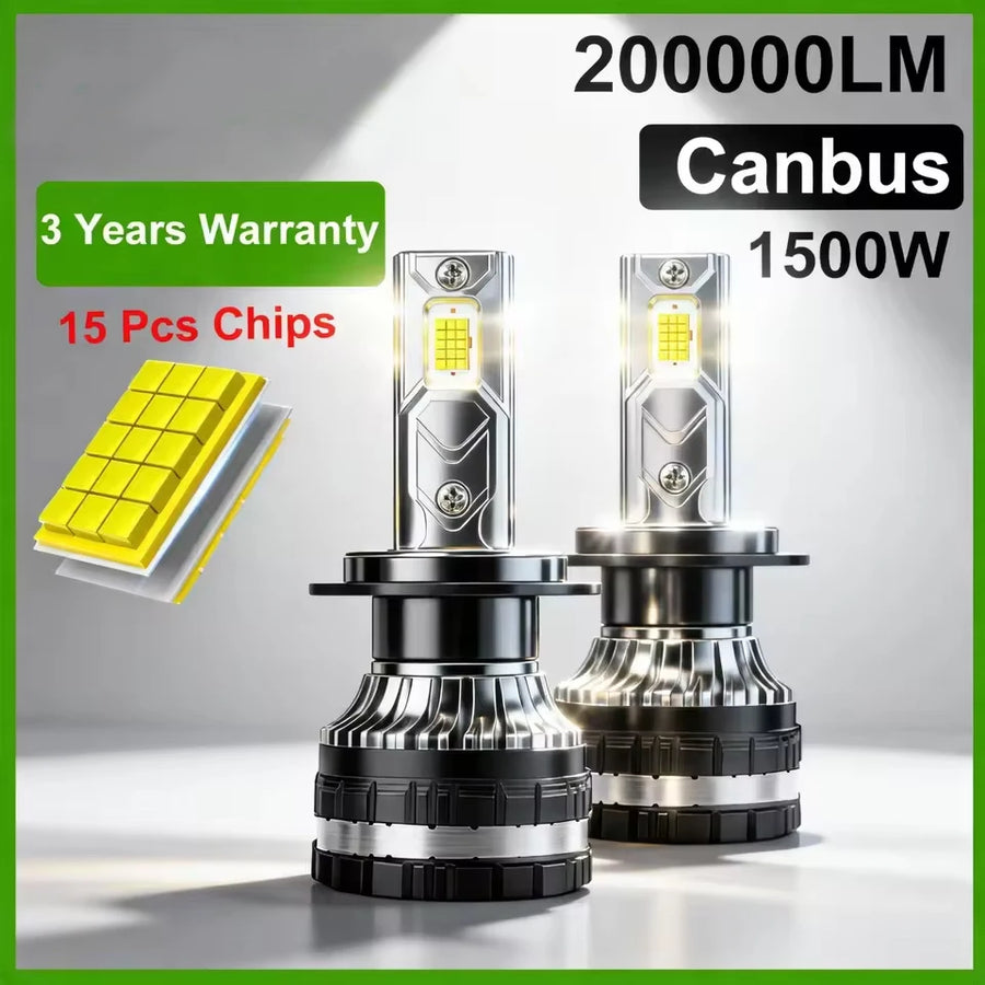 2-Piece H1/H4/H7/H11/9005/9006 LED Headlight Bulb – 6000K, CANBUS