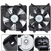 2-Piece Engine AC Condenser Radiator Cooling Fan Assembly for 2016-2022 Honda HR-V 1.8L