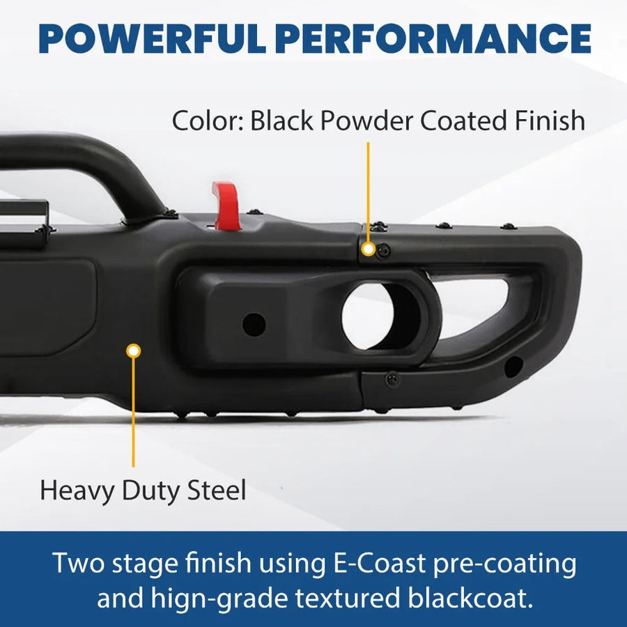 10th-Style Steel Front Bumper Kit for 2018–2024 Jeep Wrangler JL/Gladiator JT
