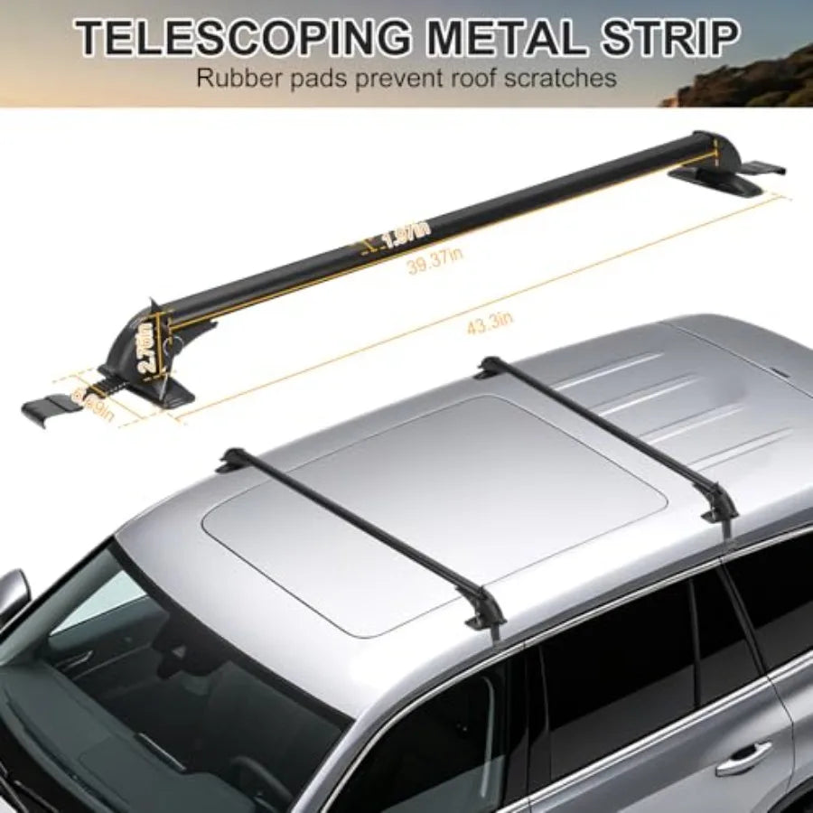 Universal Black Roof Rack Crossbar Set