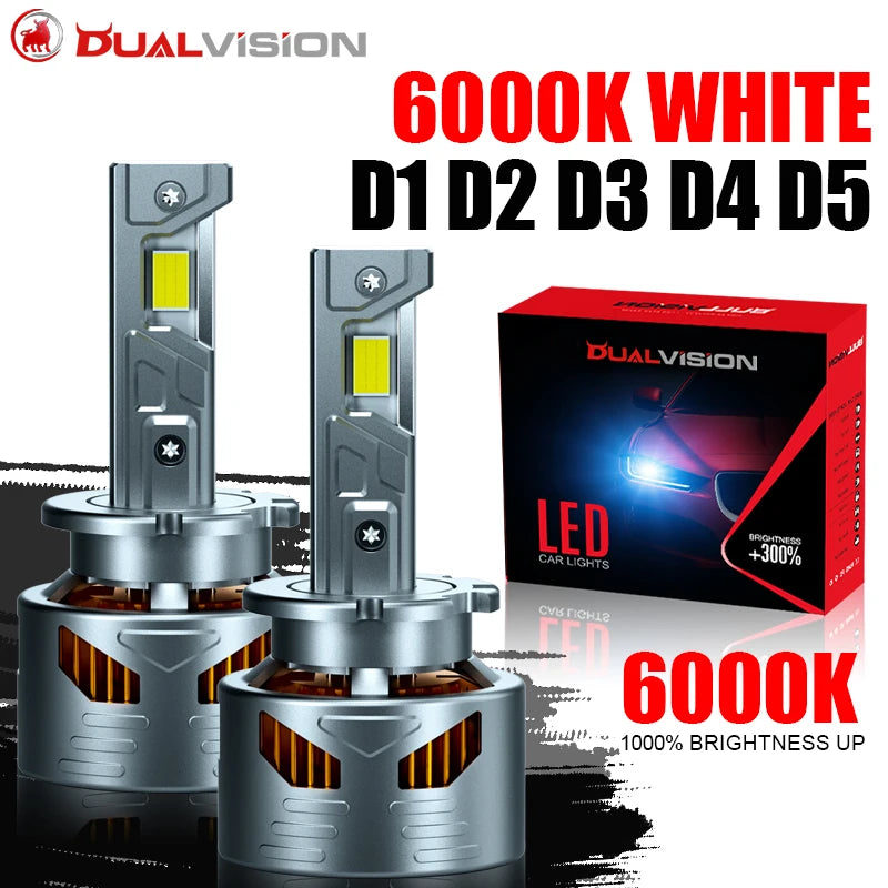 2-Piece D1S/D2S/D3S/D4S LED Headlight Conversion Bulb – 6000K, CANBUS