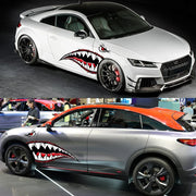 2-Piece Shark Mouth Cartoon Car Sticker Decal Set