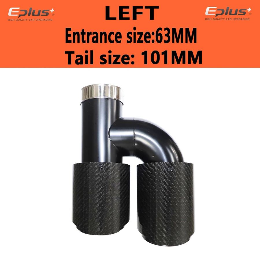 Universal H-Shaped Dual-Outlet Carbon-Fiber & Stainless Steel Exhaust Tip