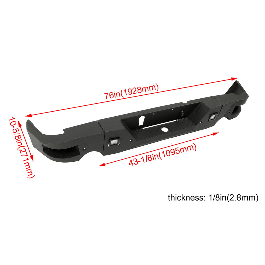 Rear Step Bumper with LED Lights for Dodge Ram 1500 2009-2018