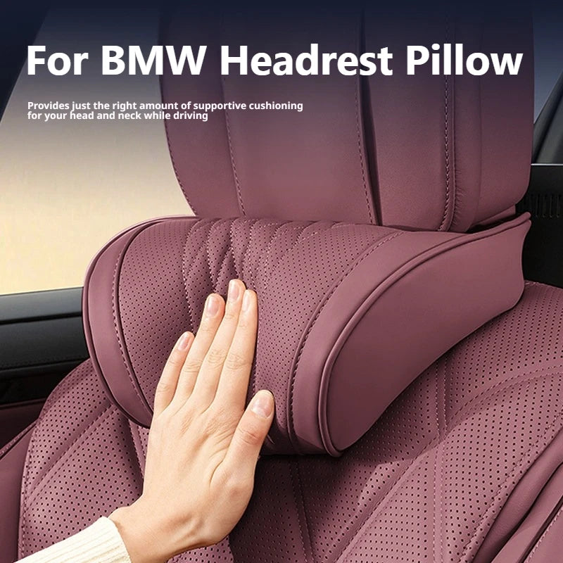 Nappa Leather BMW Car Headrest and Lumbar Support Pillow