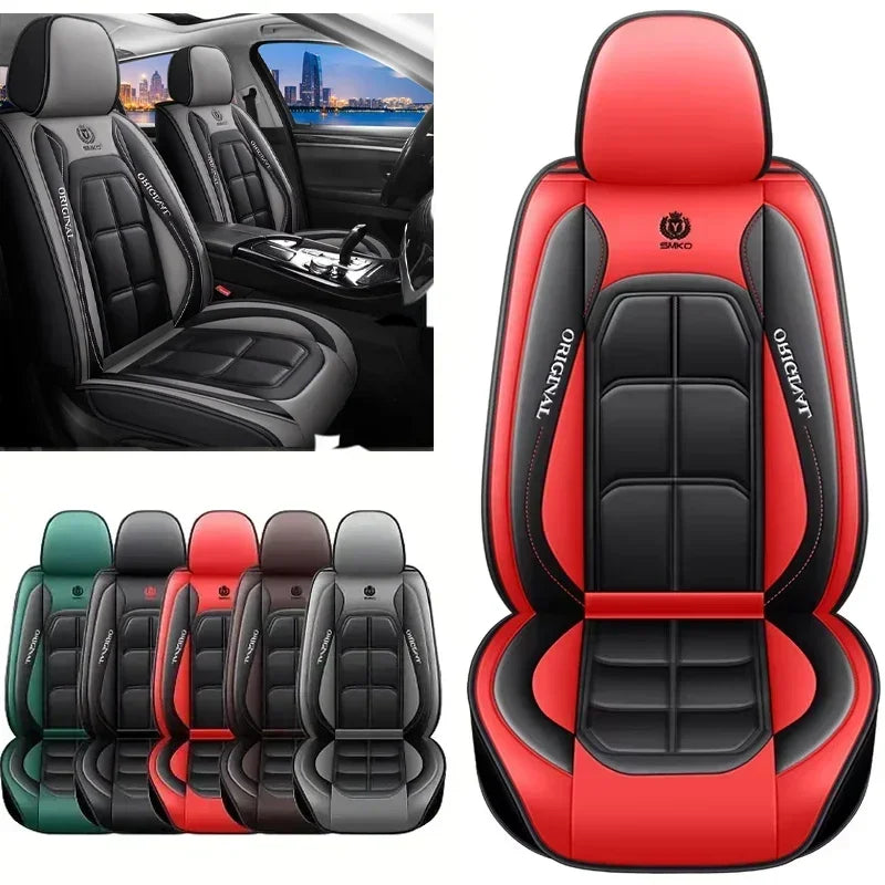 Universal Leather-look Car Seat Cover and Cushion Set