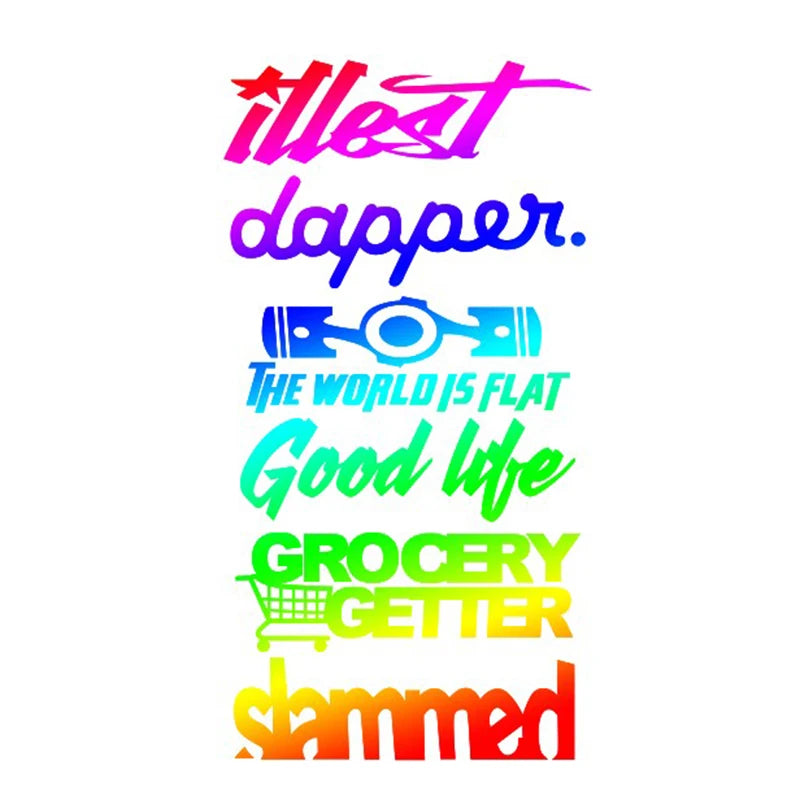 1set JDM Reflective Car Sticker Moto Racing Decor Vinyl Decal
