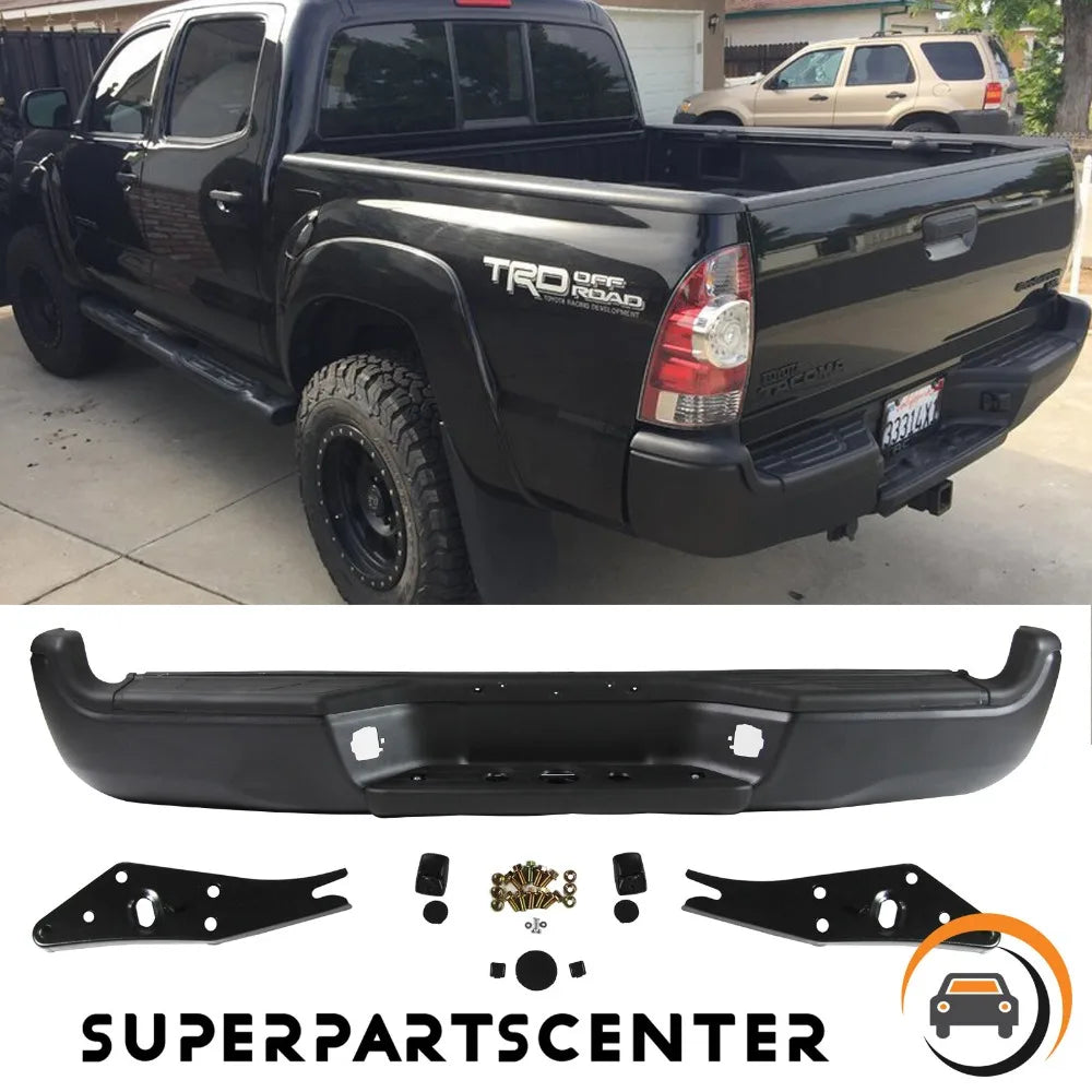 Black Rear Bumper Assembly for 2005–2015 Toyota Tacoma