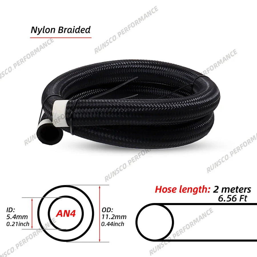 Universal Braided Fuel & Oil Hose, AN4-AN12