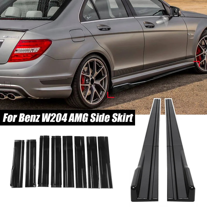 Side Skirt Extension Kit for Mercedes-Benz C63 C180 C200 C260 C300 AMG