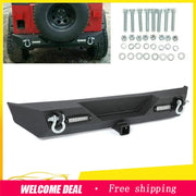 Steel Rear Bumper with Hitch & LED Lights – 1987–2006 Jeep Wrangler
