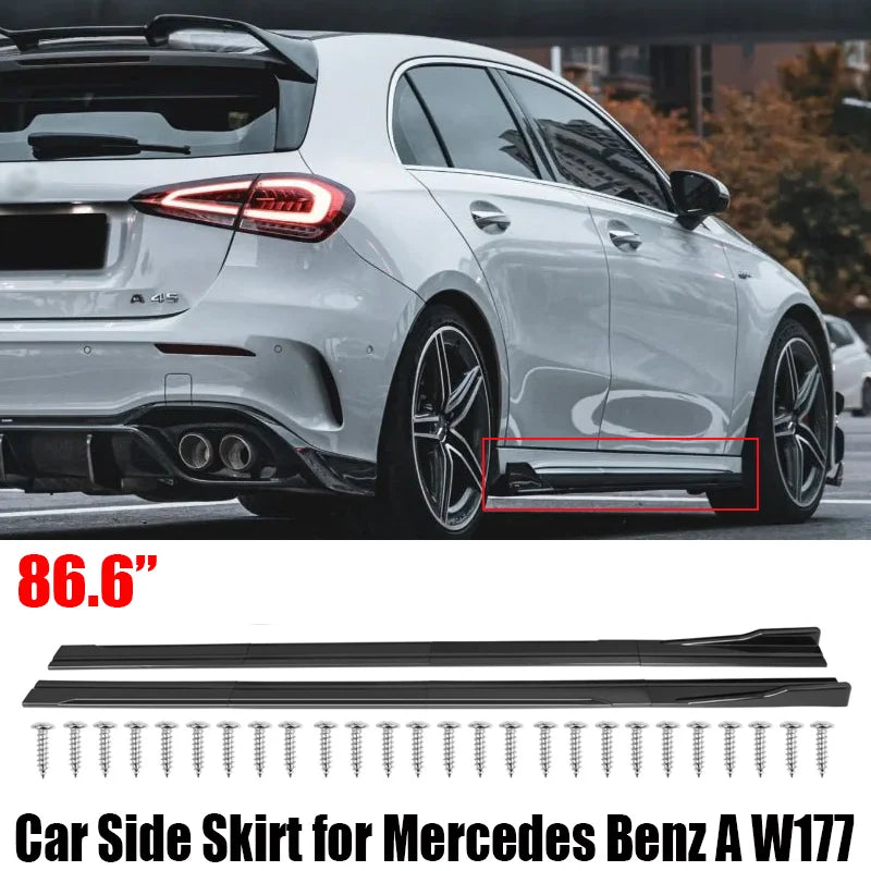 8-Piece 86.6-Inch Side Skirt Kit for Mercedes-Benz A-Class W177