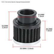 Universal Mini Breather Air Filter, 12mm/25mm