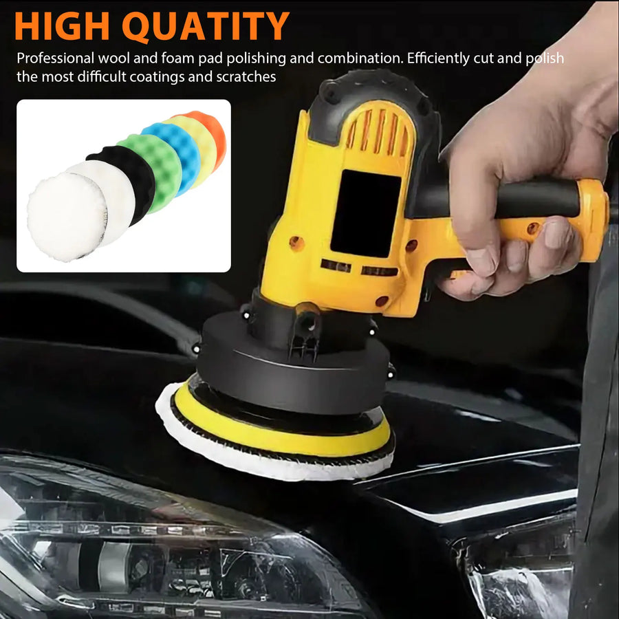 Drill-Mounted Foam Buffing and Polishing Pad Kit