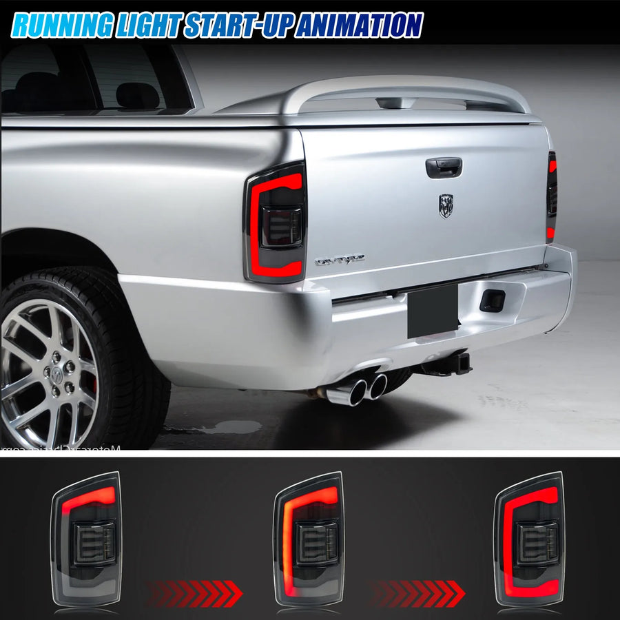 Dodge Ram 1500/2500/3500 Sequential LED Tail Light Pair – 2002–2005