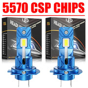 2-Piece H7 LED Headlight Bulb – 6000K, Compact