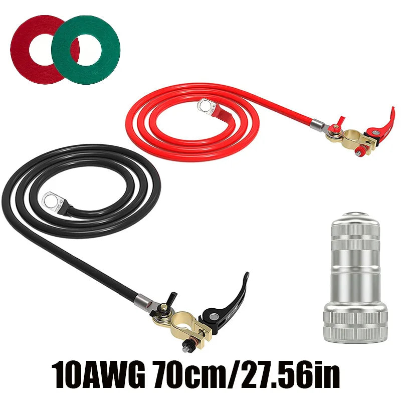 10/12 AWG Battery Inverter Cable Kit with Terminal Connector and Post Cleaner