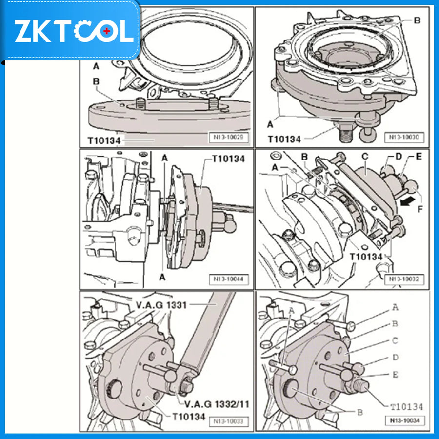 Crankshaft Rear Oil Seal Flange Remover Installation Tool for Volkswagen Audi 1.4 1.6 Gear Ring Installer