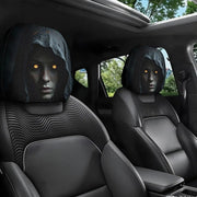 2-Piece Spooky Face Car Headrest Covers – Halloween Interior Decorations