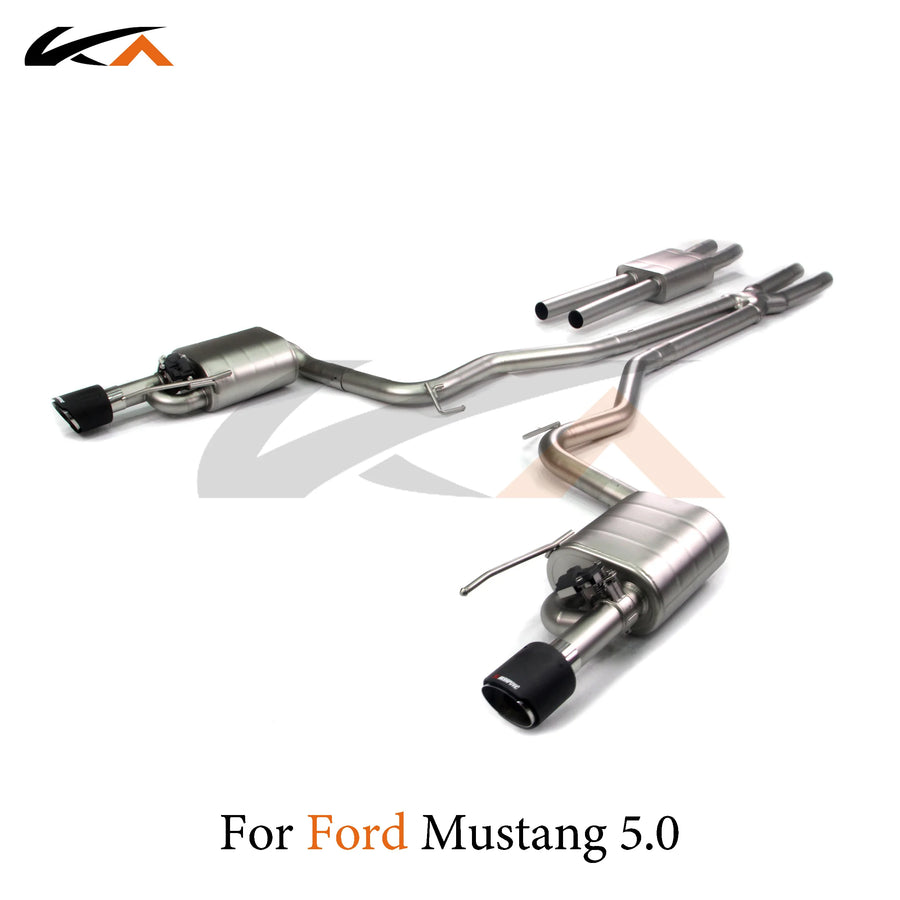 304 Stainless Steel Valved Cat-Back Exhaust for Ford Mustang 5.0L