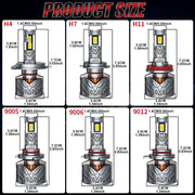 2-Piece H4/H7/H11/9005/9006/9012 LED Headlight Bulb – 6000K, CANBUS