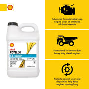 Shell Rotella T4 Triple Protection 15W-40 Diesel Engine Oil, 2.5 Gallon