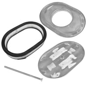 12 in Polished Oval Finned Air Cleaner – 5-1/8 in Carb Neck