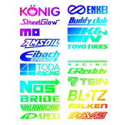 20-Piece Reflective JDM Racing Sponsor Decal Set