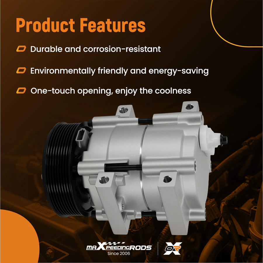 A/C Compressor and Clutch for Ford F-series Trucks 1997-2007 F6lz19703aa