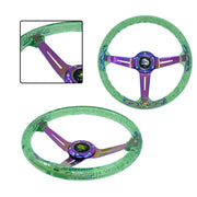 350 mm Acrylic Racing Steering Wheel – Green