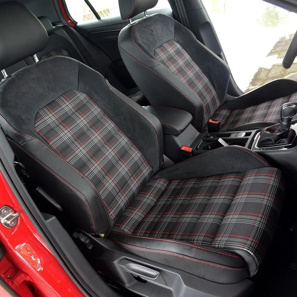 Volkswagen Golf GTI-Style Plaid Upholstery Fabric – 1.5 m Wide