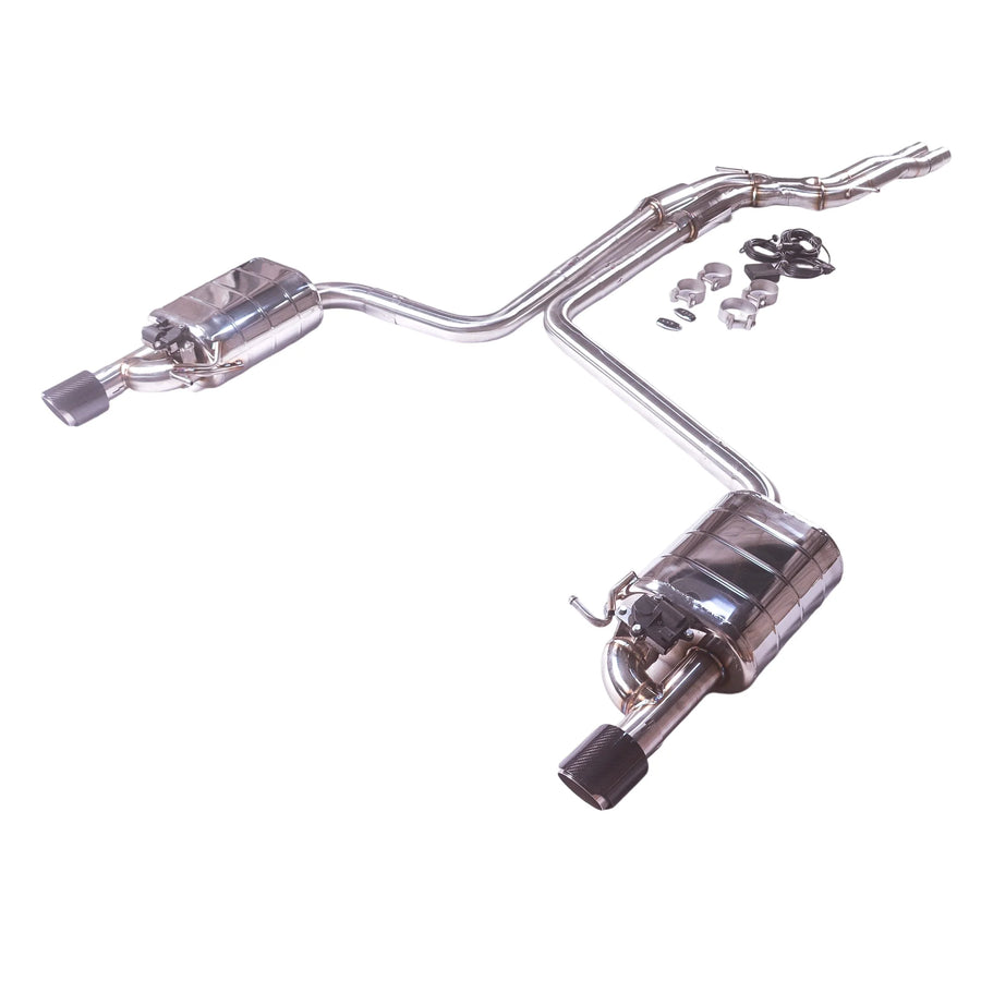 304 Stainless Steel Catback Exhaust System for Audi A6 3.0T 2009-2018 Valved