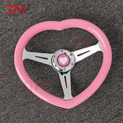 Yellow Heart Shape Racing Sports Car Steering Wheel JDM Style Aftermarket Steering Wheel